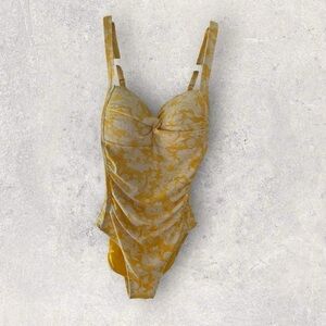 Nip Tuck Swim Yellow Floral One-Piece Swimsuit Size US 4 (AU/UK 8, EU 34, FR 36)